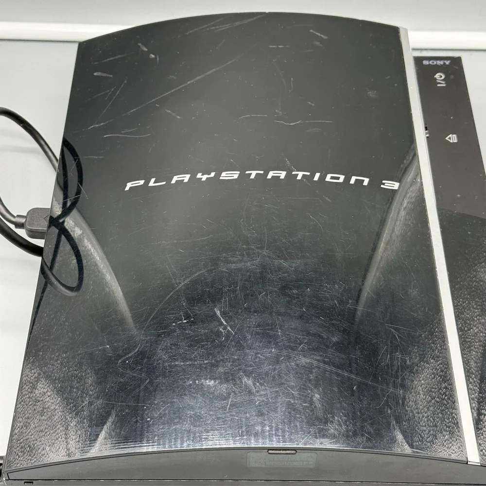 Sony PlayStation 3 Fat 80GB PS1 Backwards Compatible Console CECHL01 & Cords